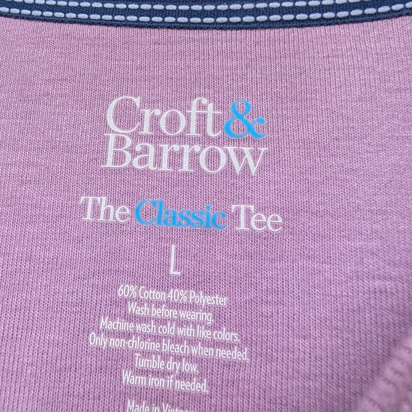 Croft & Barrow Essential Crewneck Tee Color: Pueple, Size: LARGE (EUC) - Picture 3 of 8